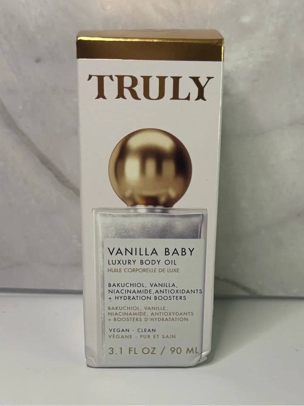 NEW/NIB Truly Vanilla Baby Luxury Body Oil 90 mL/3.1 fl oz